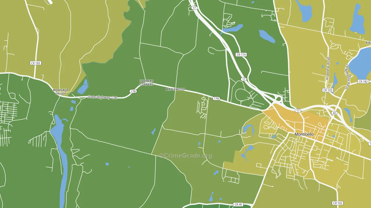 Maplewood, NY Map of Vandalism Rates