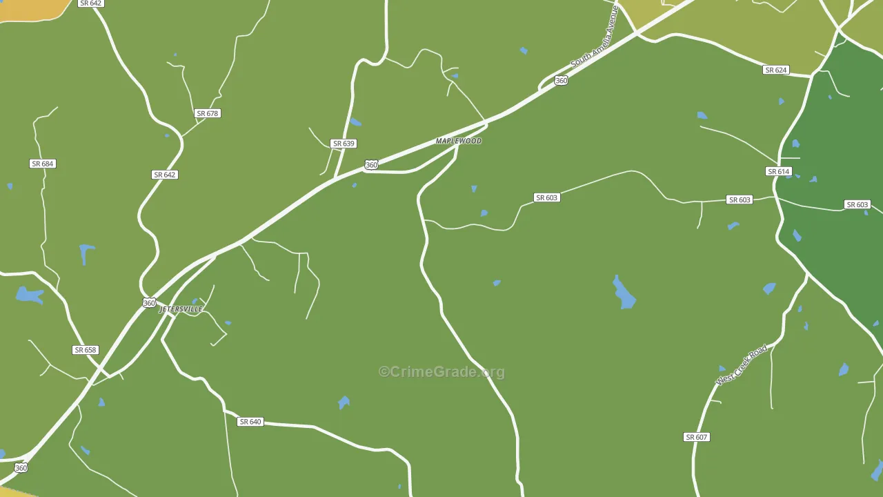 Maplewood, VA Map of Vandalism Rates