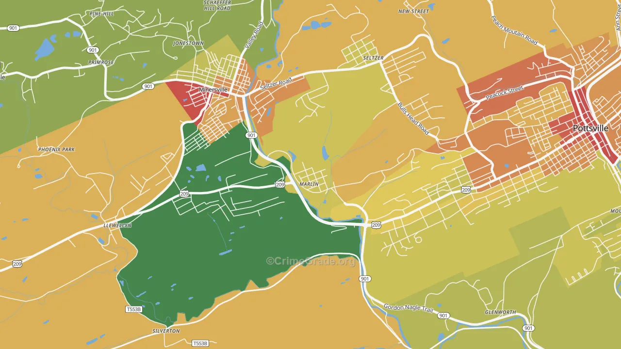 Mar Lin, PA Map of Vandalism Rates