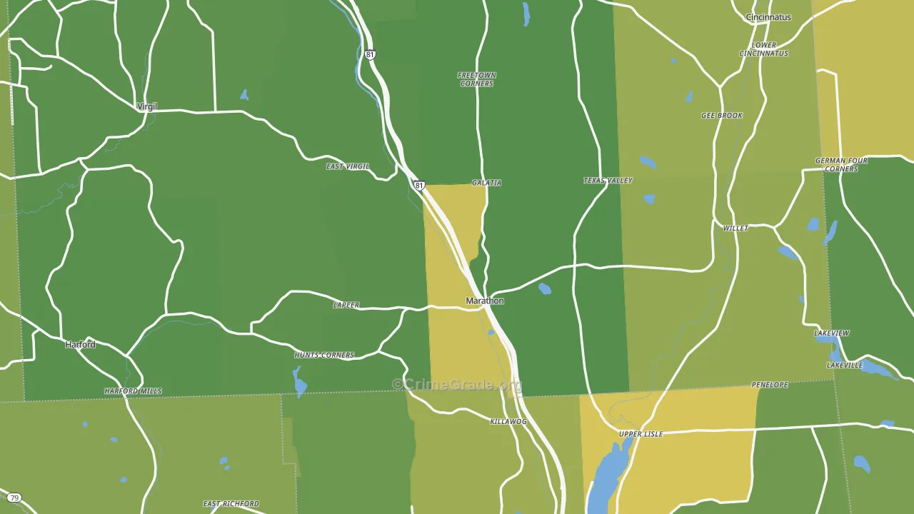 Marathon, NY Map of Vandalism Rates
