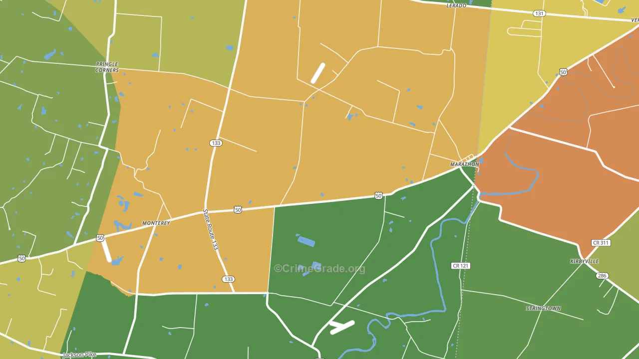 Marathon, OH Map of Vandalism Rates