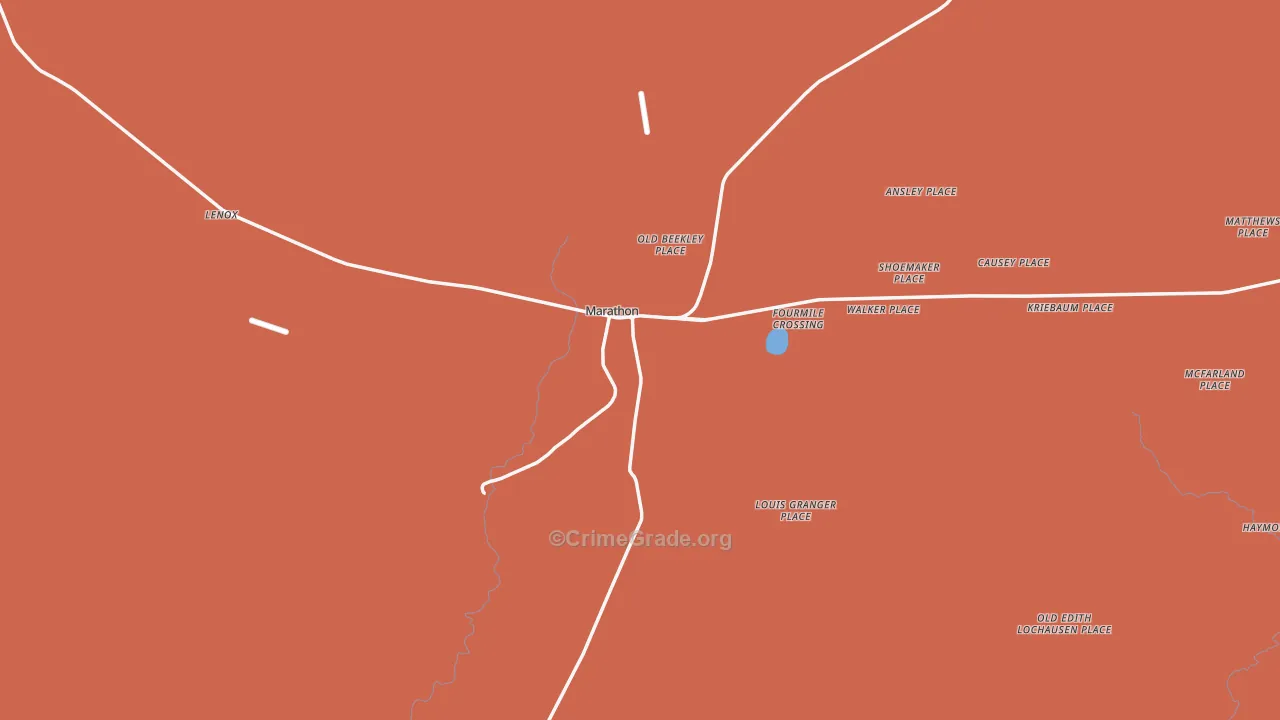 Marathon, TX Map of Vandalism Rates