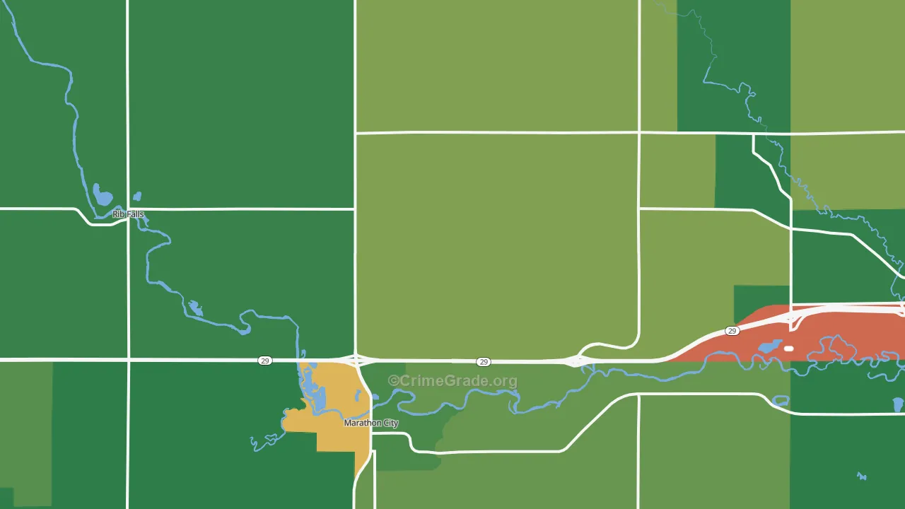 Marathon, WI Map of Vandalism Rates