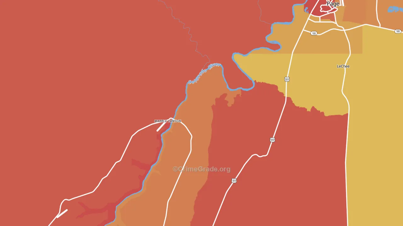 Marble Canyon, AZ Map of Vandalism Rates
