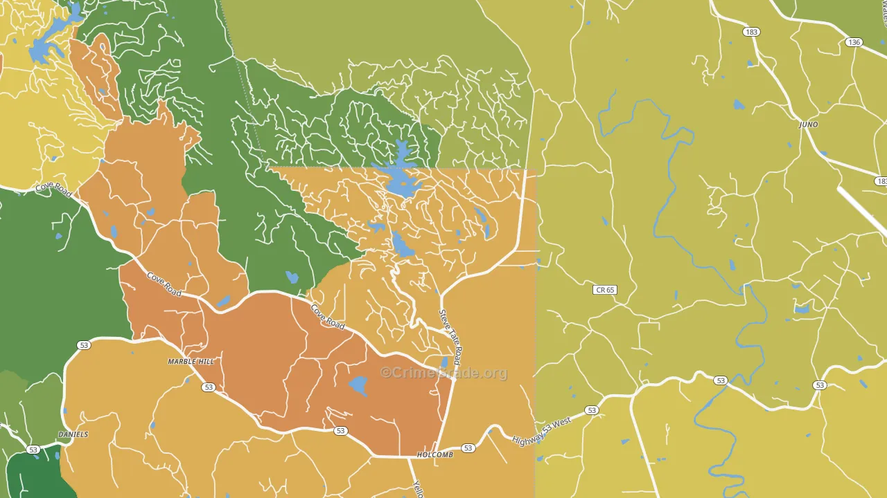 Marble Hill, GA Map of Vandalism Rates