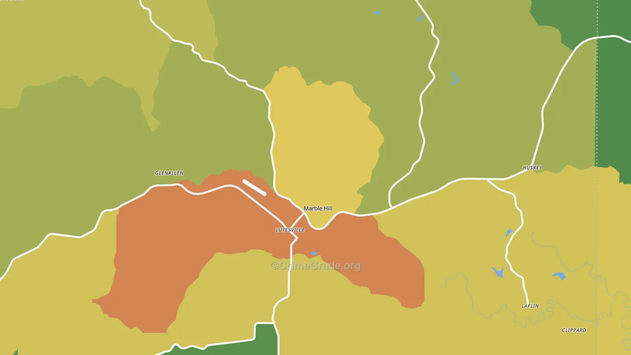 Marble Hill, MO Map of Vandalism Rates