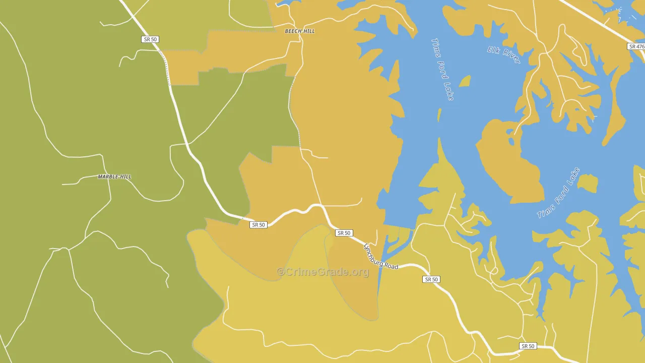 Marble Hill, TN Map of Vandalism Rates