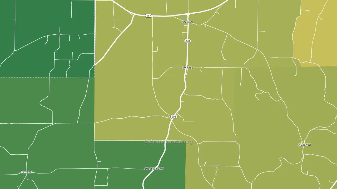 Marble, PA Map of Vandalism Rates