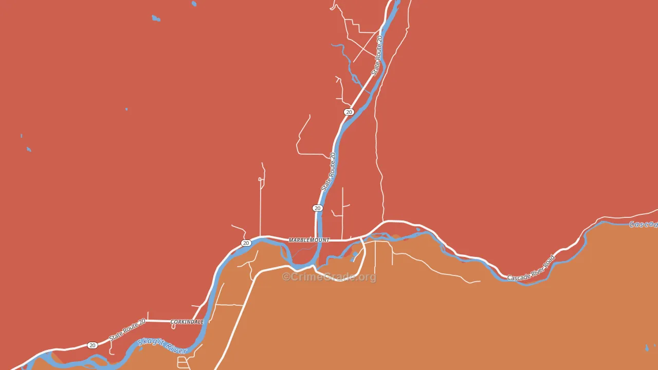 Marblemount, WA Map of Vandalism Rates