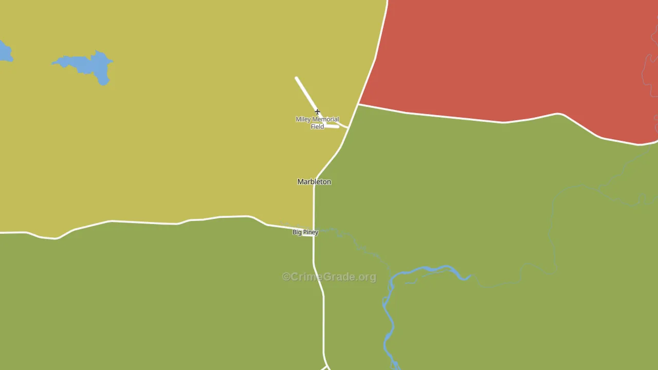Marbleton, WY Map of Vandalism Rates