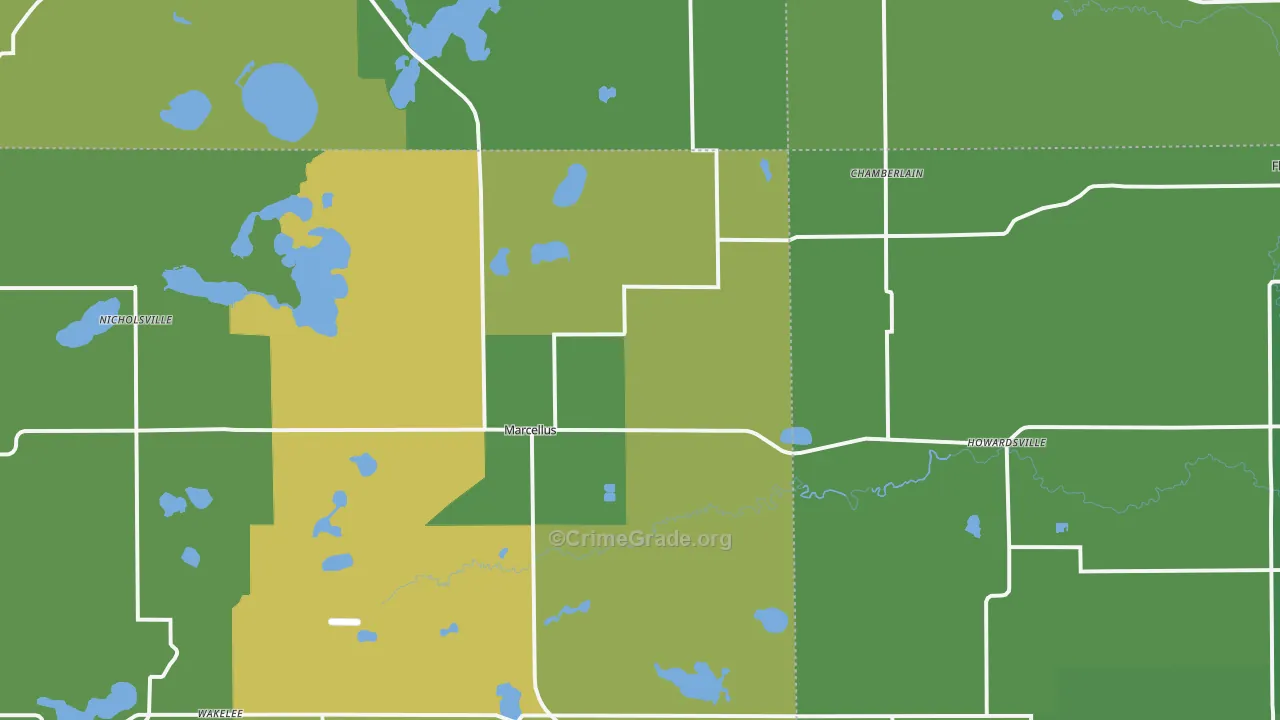 Marcellus, MI Map of Vandalism Rates
