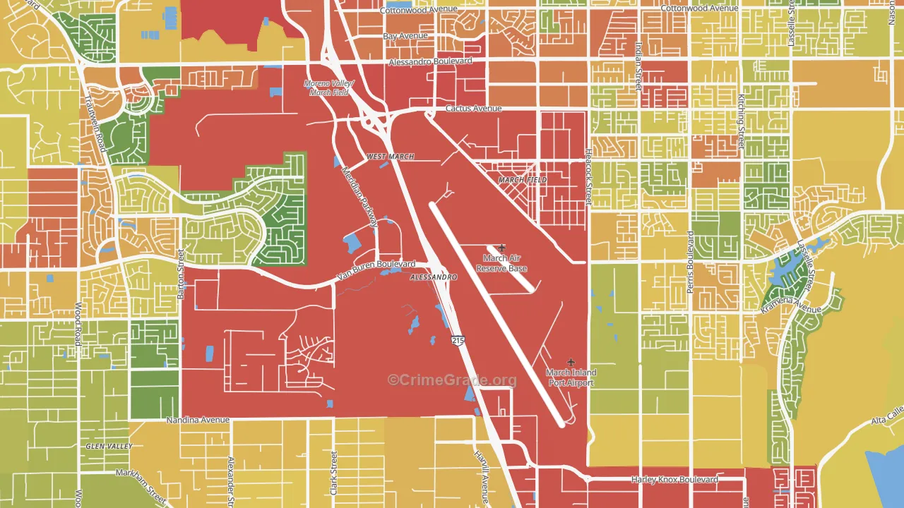 March ARB, CA Map of Vandalism Rates