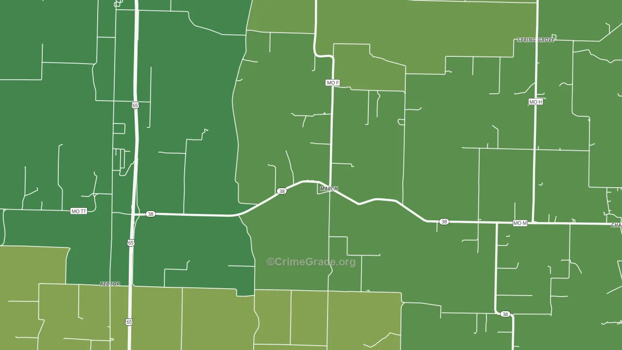 March, MO Map of Vandalism Rates