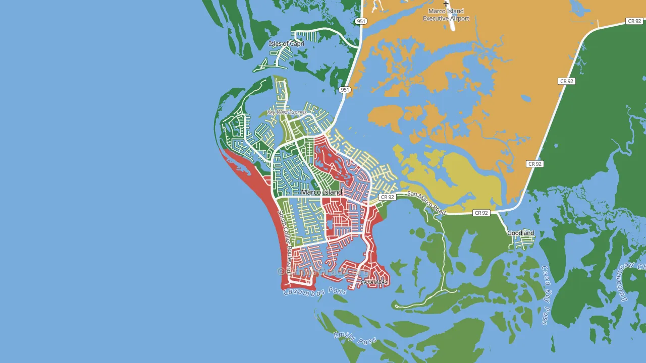 Marco Island, FL Map of Vandalism Rates