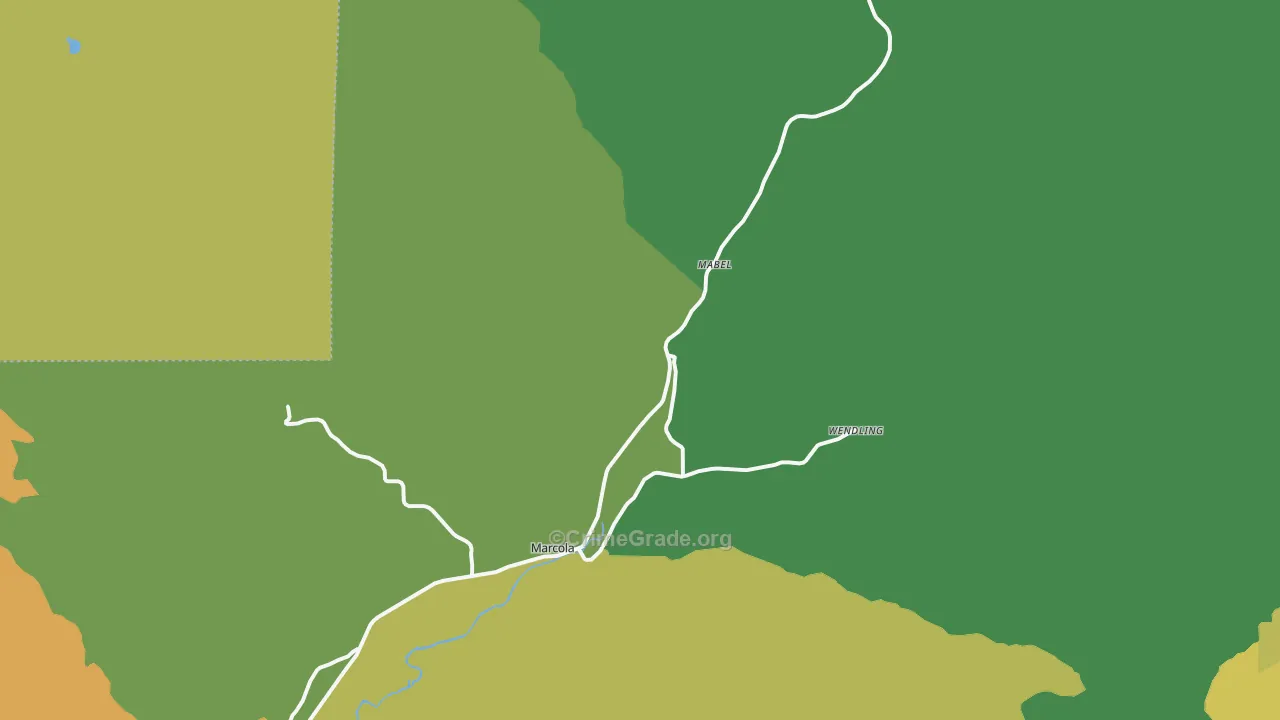 Marcola, OR Map of Vandalism Rates