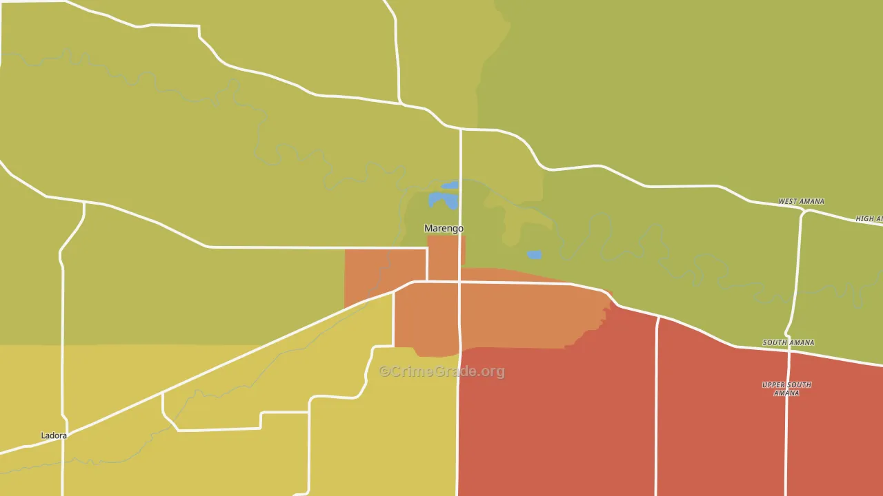 Marengo, IA Map of Vandalism Rates