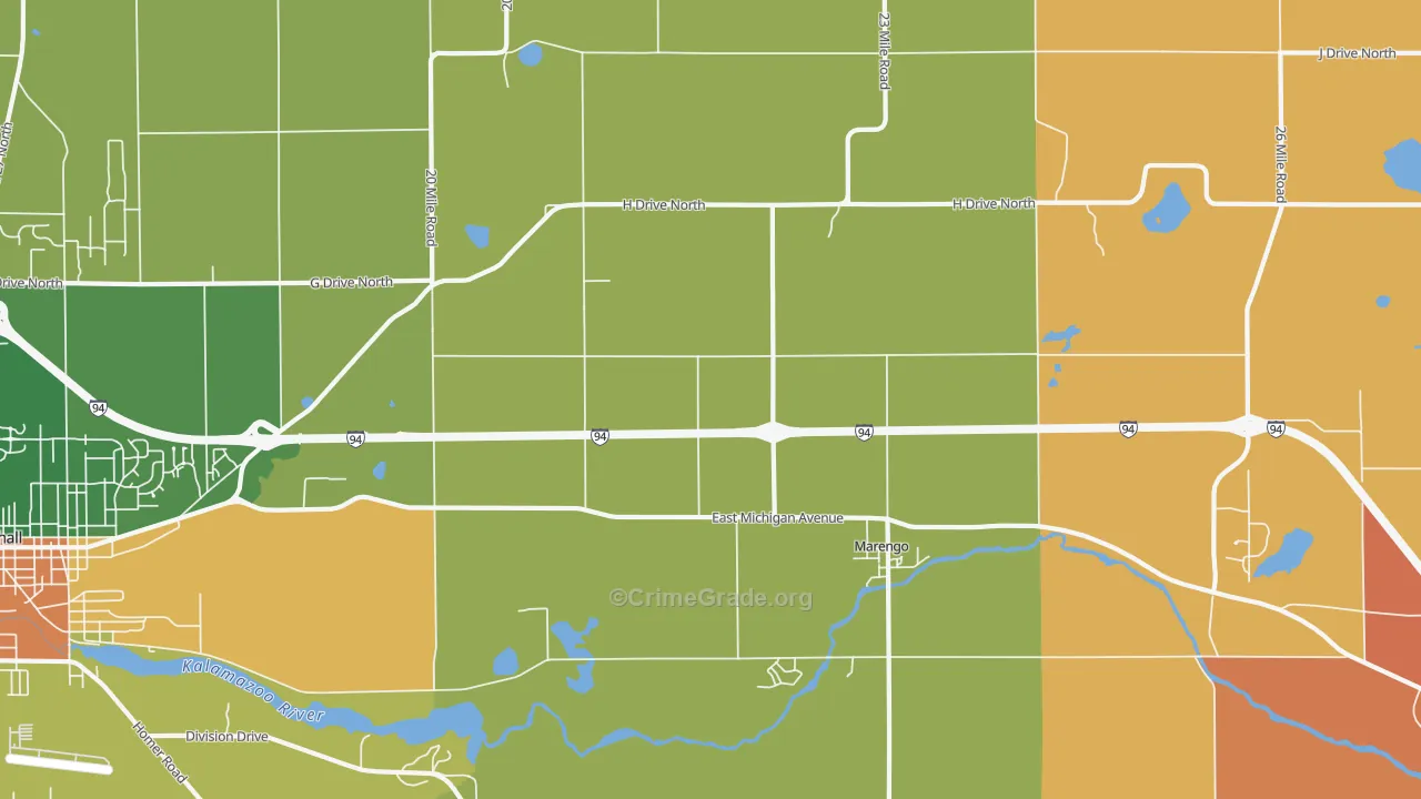 Marengo, MI Map of Vandalism Rates