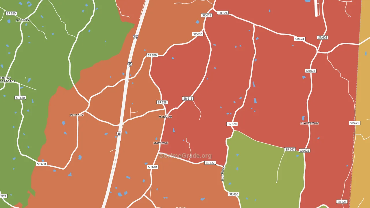 Marengo, VA Map of Vandalism Rates