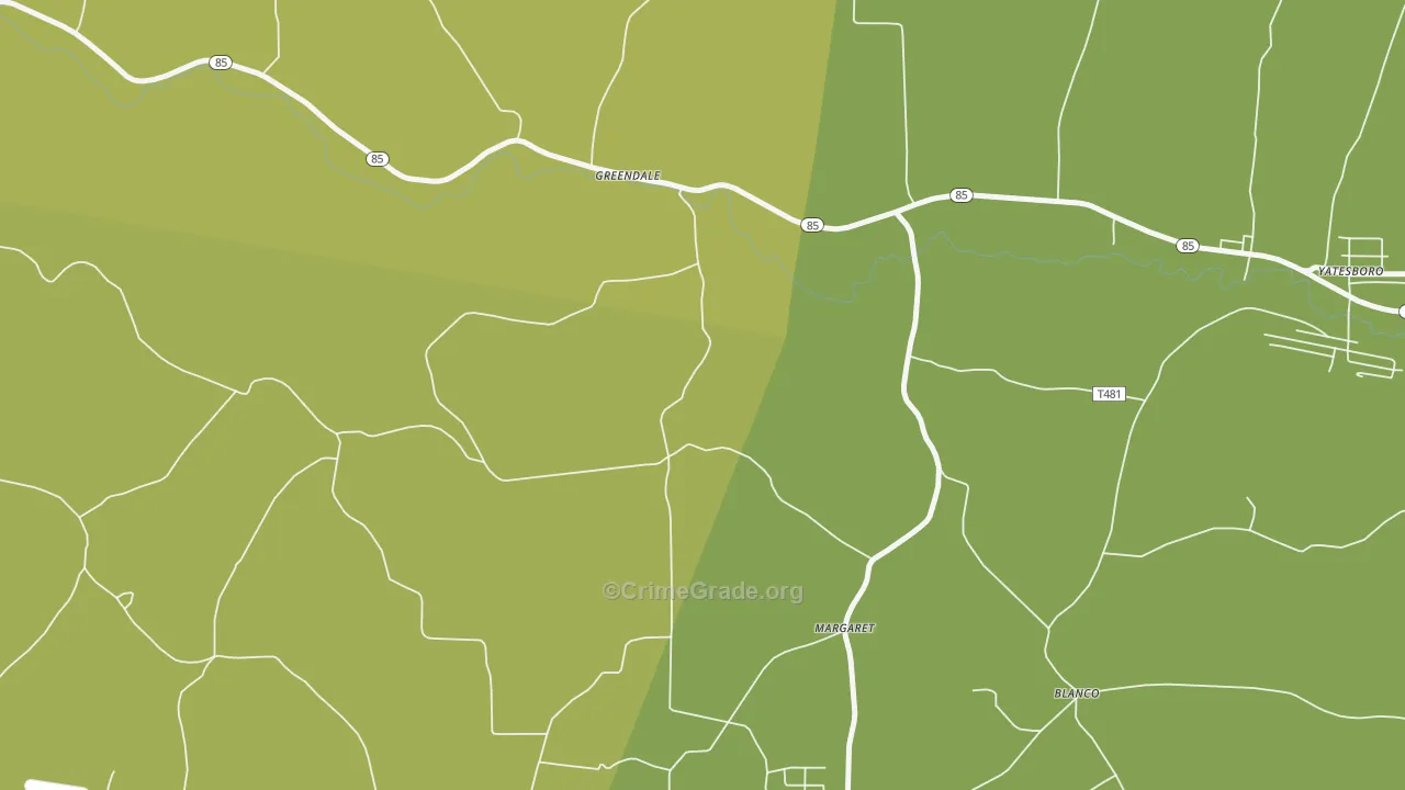 Margaret, PA Map of Vandalism Rates