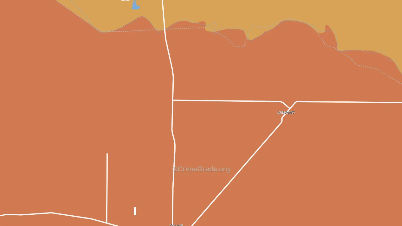 Margaret, TX Map of Vandalism Rates