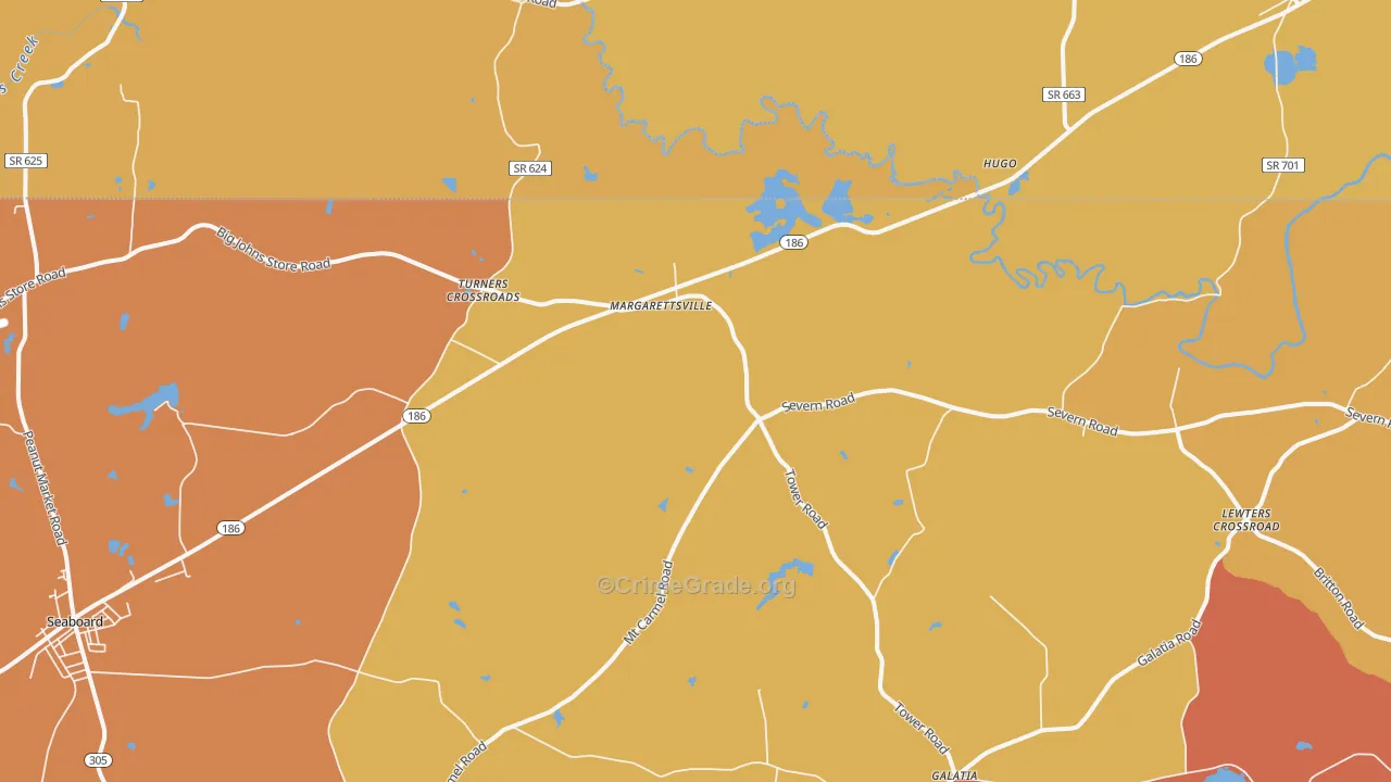Margarettsville, NC Map of Vandalism Rates