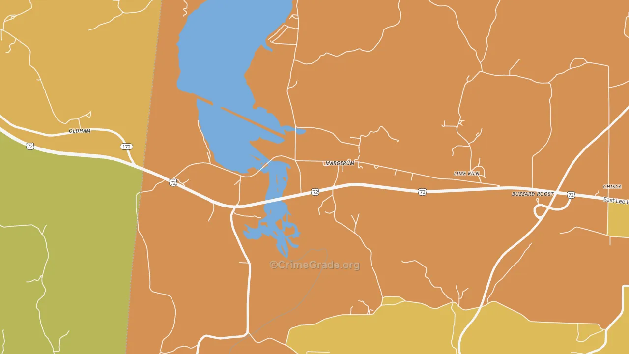 Margerum, AL Map of Vandalism Rates