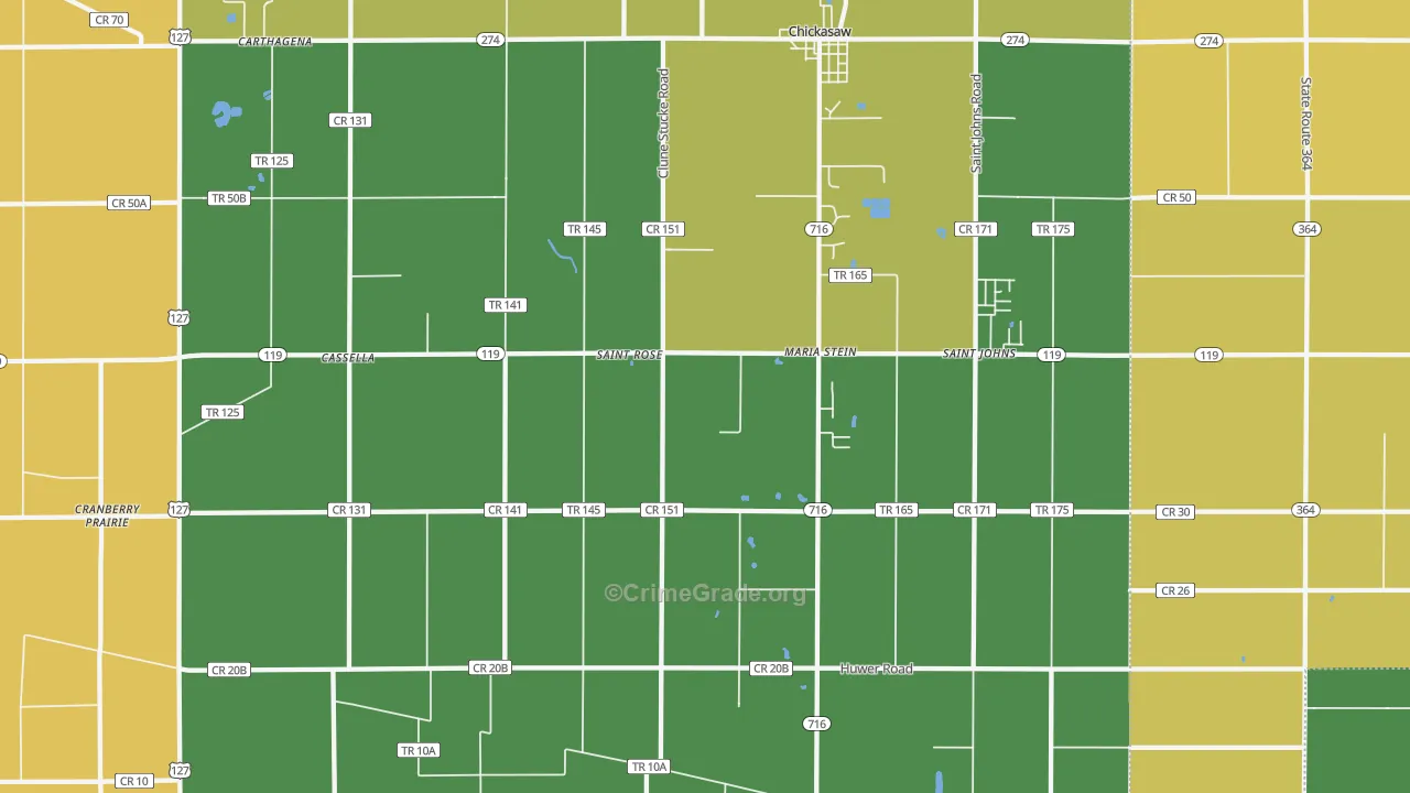 Maria Stein, OH Map of Vandalism Rates