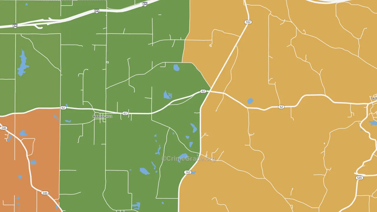 Mariah Hill, IN Map of Vandalism Rates