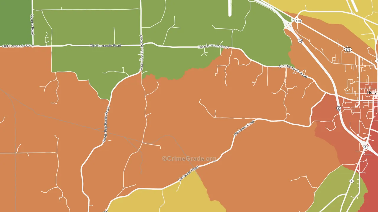 Marianna, MS Map of Vandalism Rates
