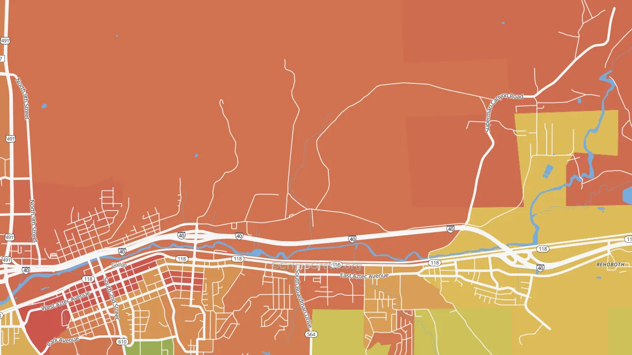 Mariano Lake, NM Map of Vandalism Rates