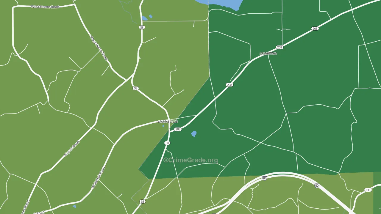 Mariasville, PA Map of Vandalism Rates