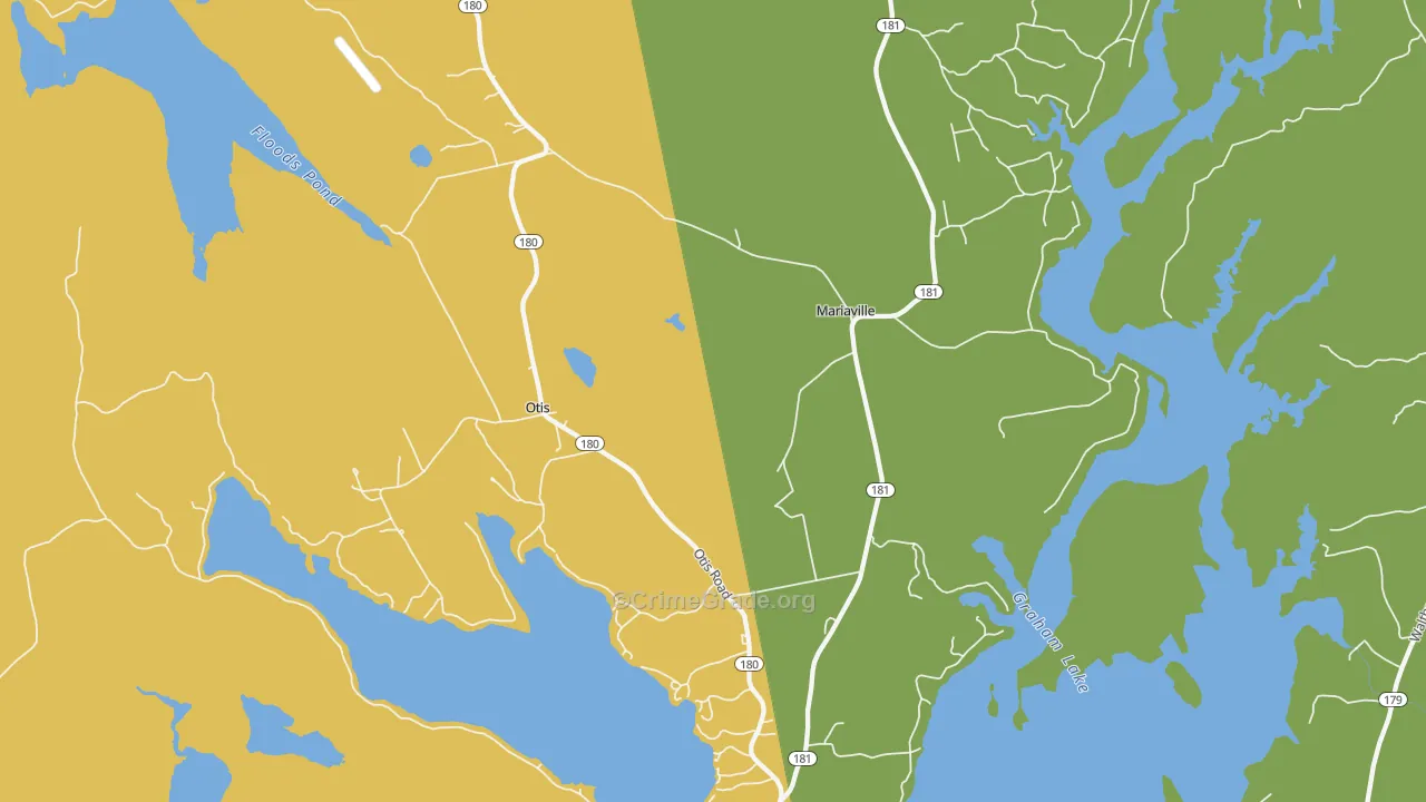 Mariaville, ME Map of Vandalism Rates