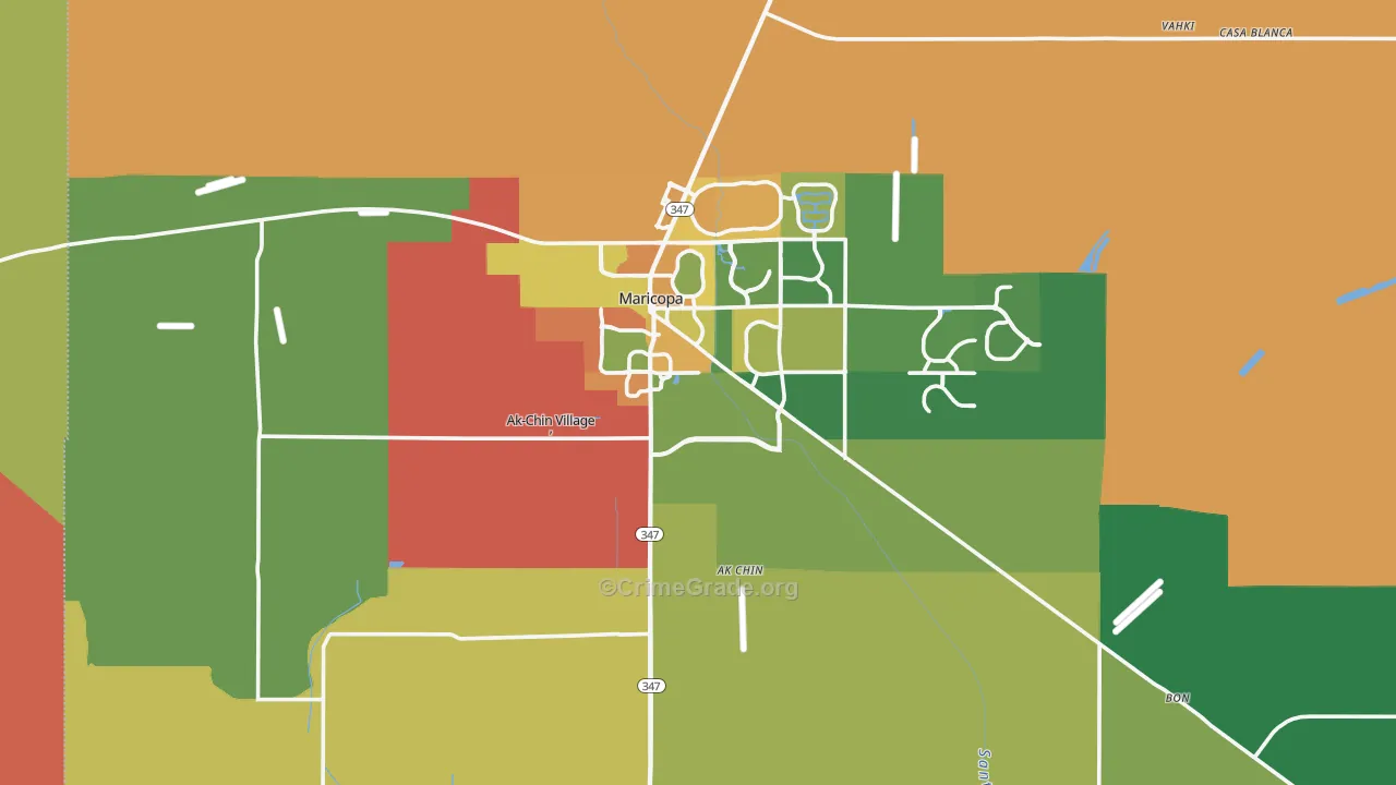 Maricopa, AZ Map of Vandalism Rates