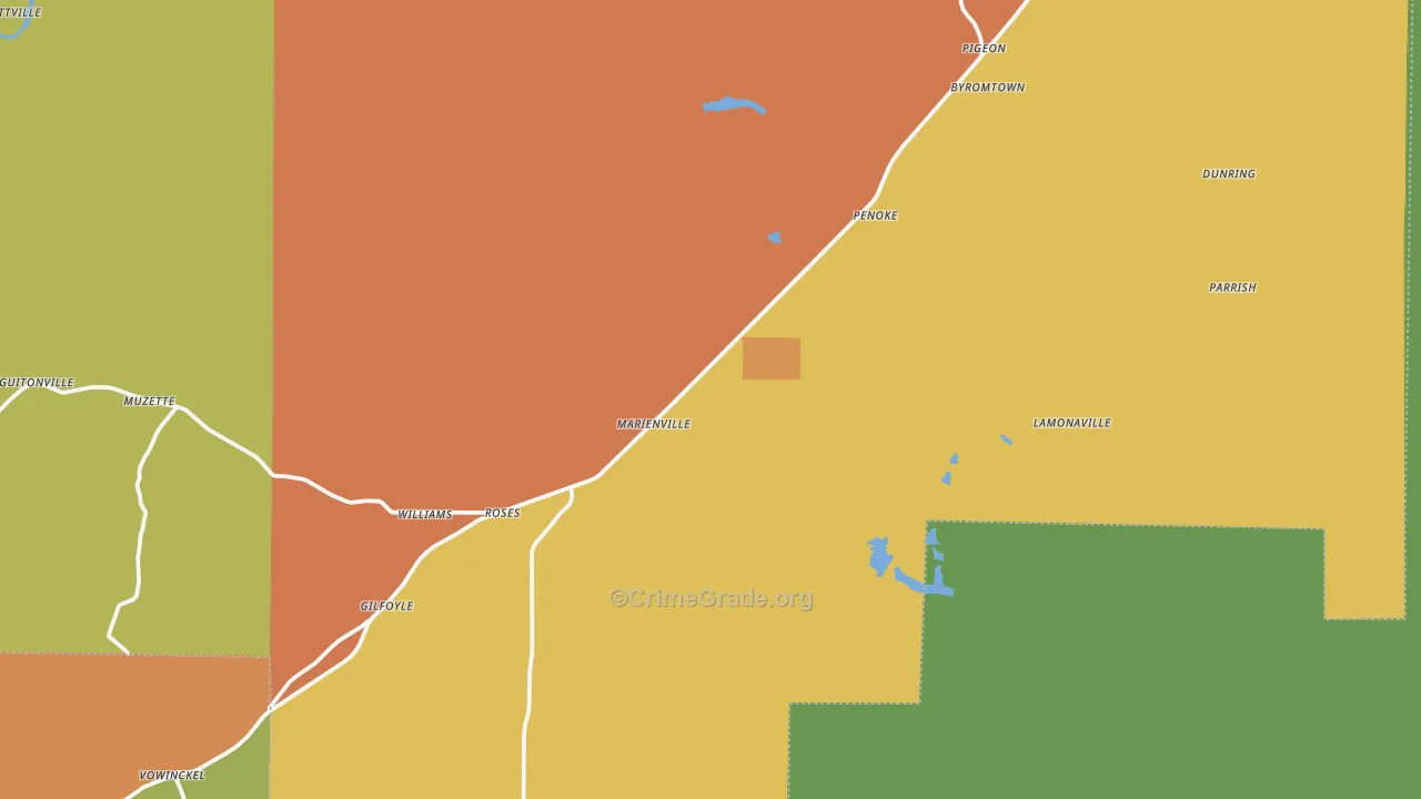 Marienville, PA Map of Vandalism Rates