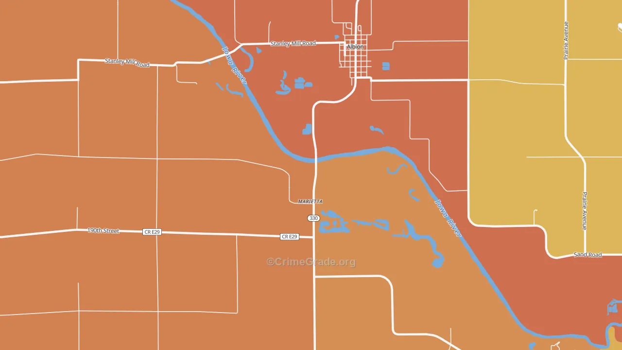 Marietta, IA Map of Vandalism Rates