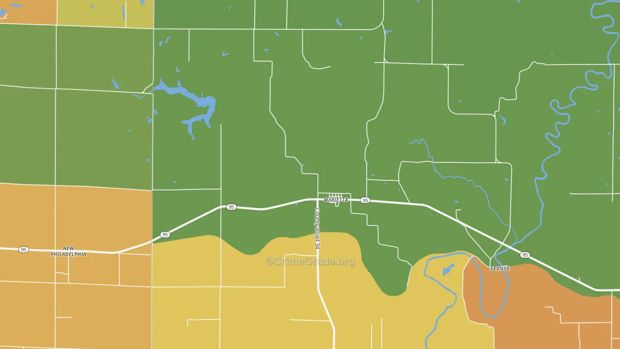 Marietta, IL Map of Vandalism Rates