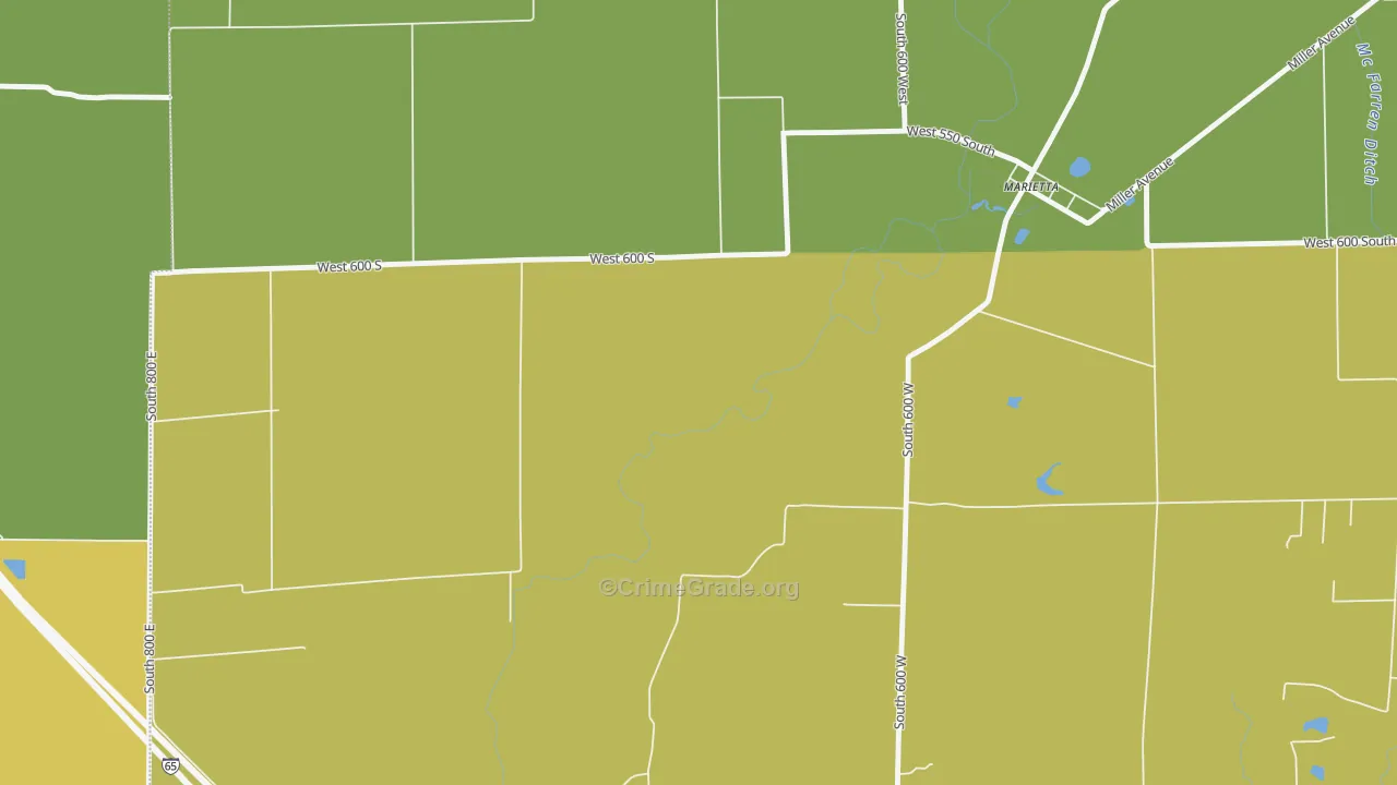 Marietta, IN Map of Vandalism Rates