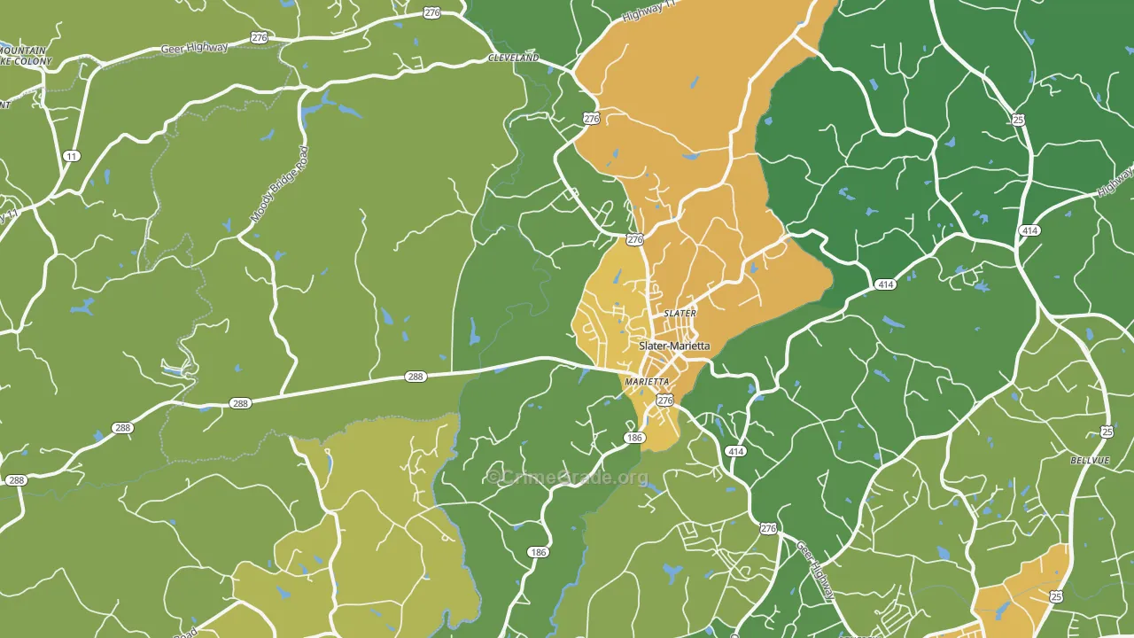Marietta, SC Map of Vandalism Rates