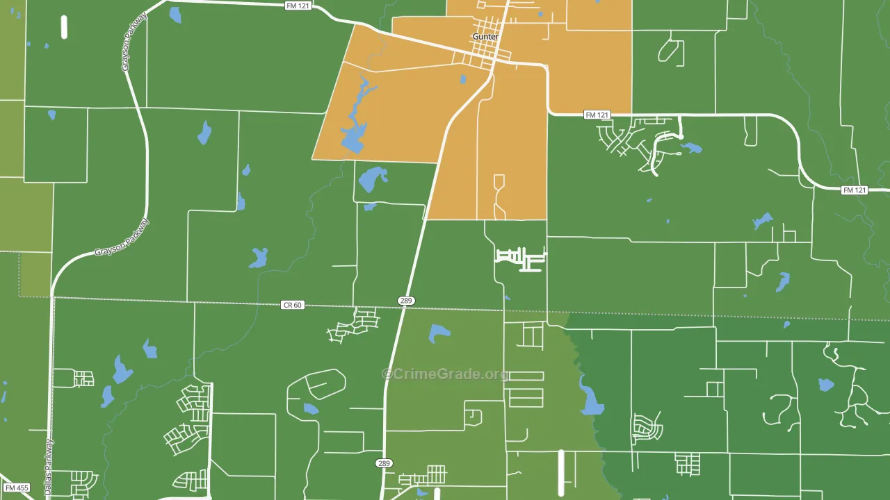 Marilee, TX Map of Vandalism Rates
