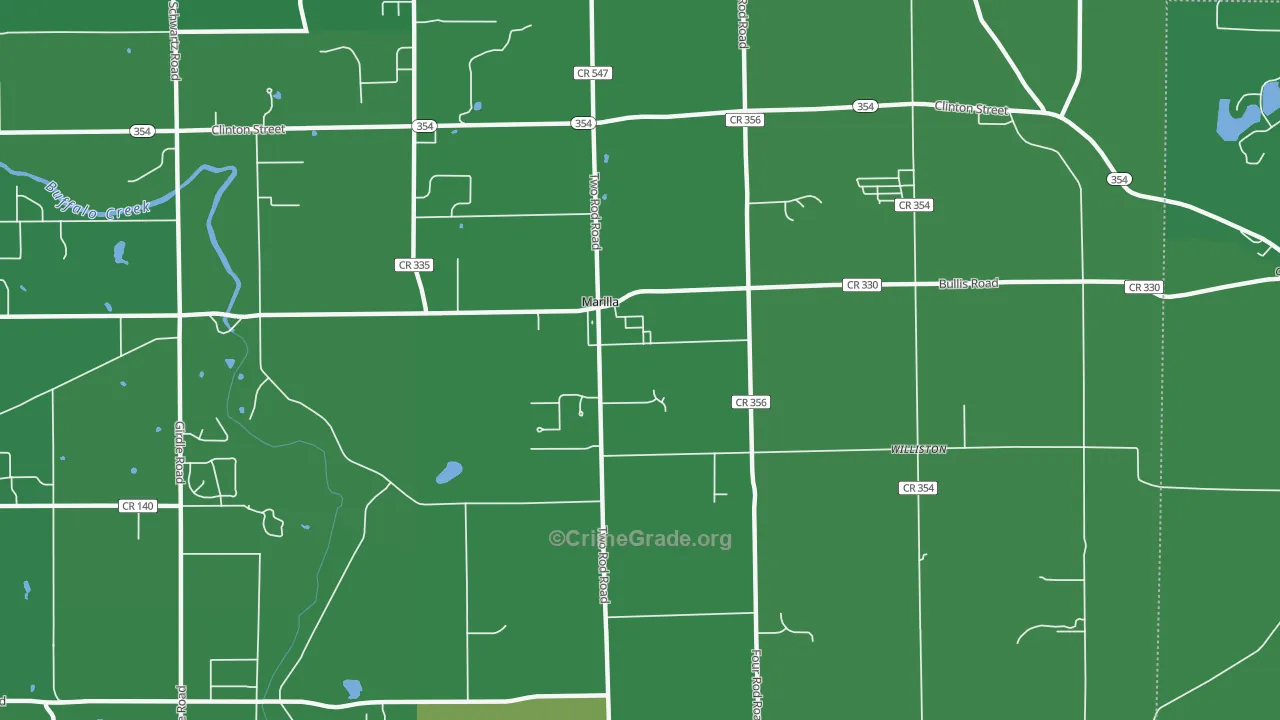 Marilla, NY Map of Vandalism Rates