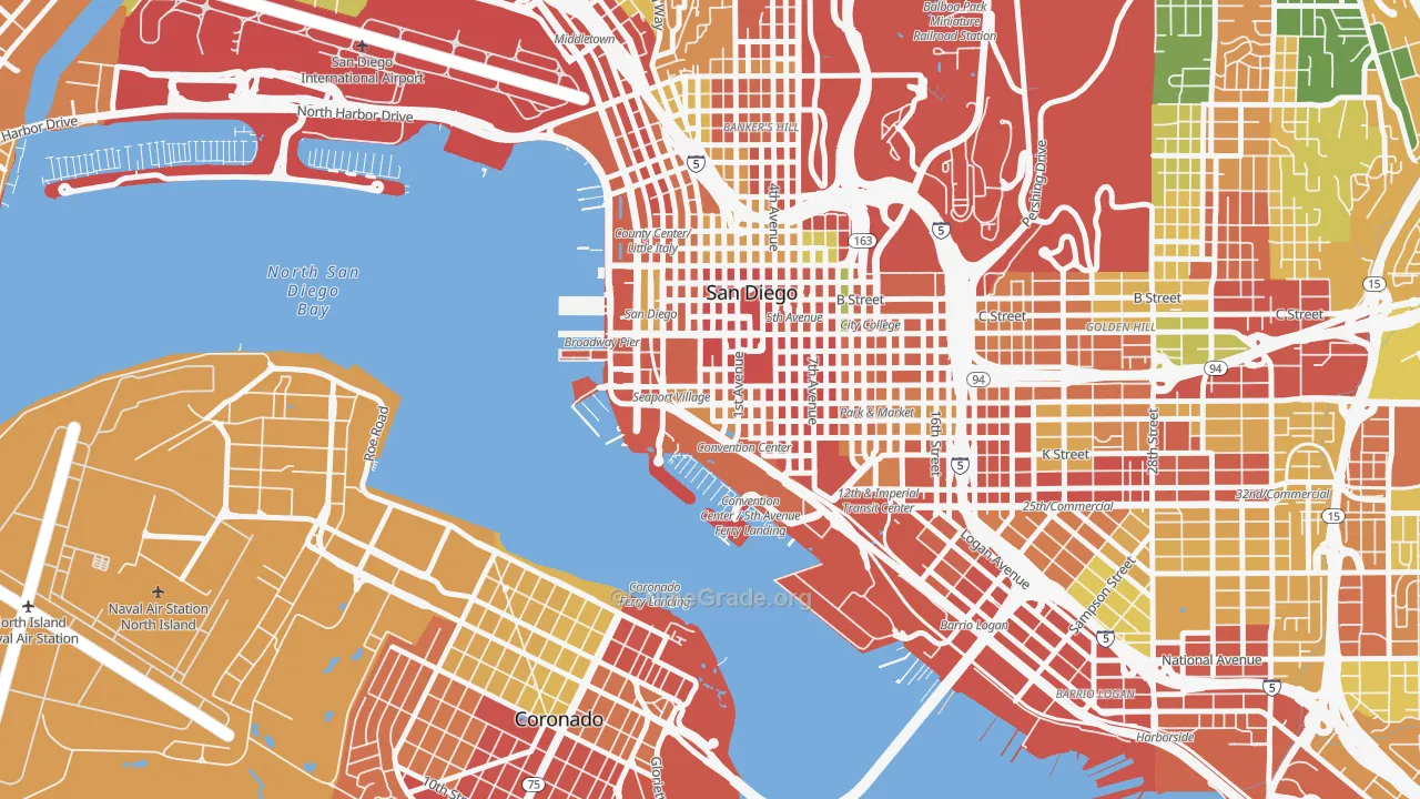 Marina, San Diego, CA Map of Vandalism Rates