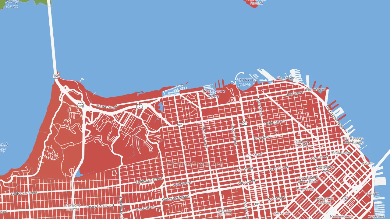 Marina-San Francisco, San Francisco, CA Map of Vandalism Rates