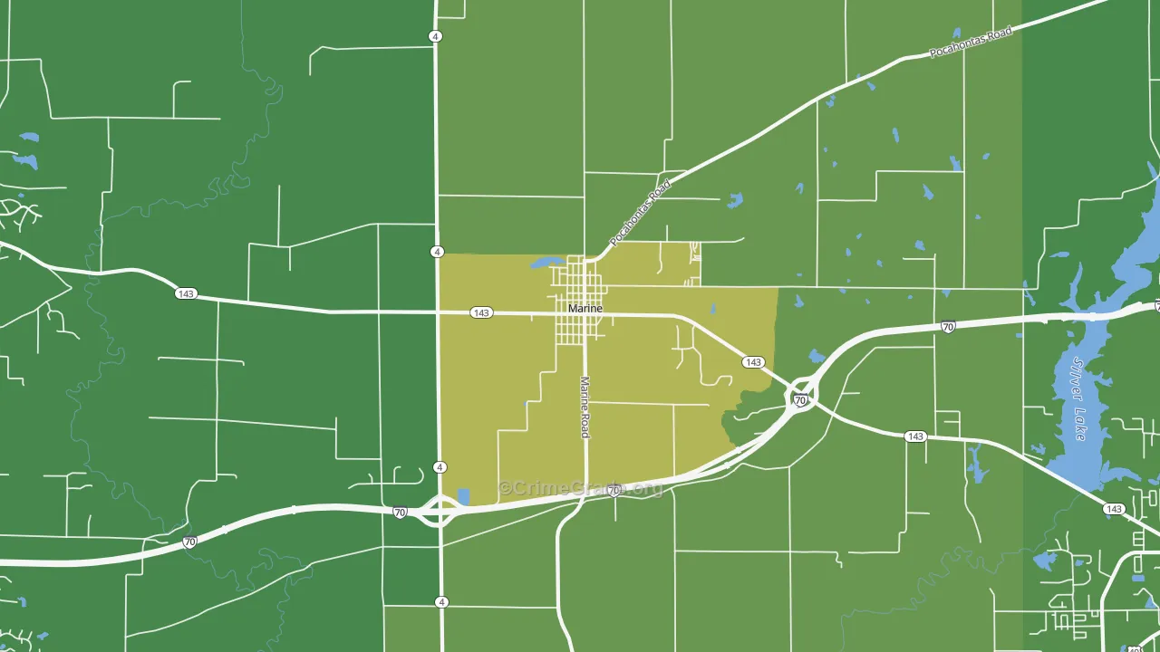 Marine, IL Map of Vandalism Rates