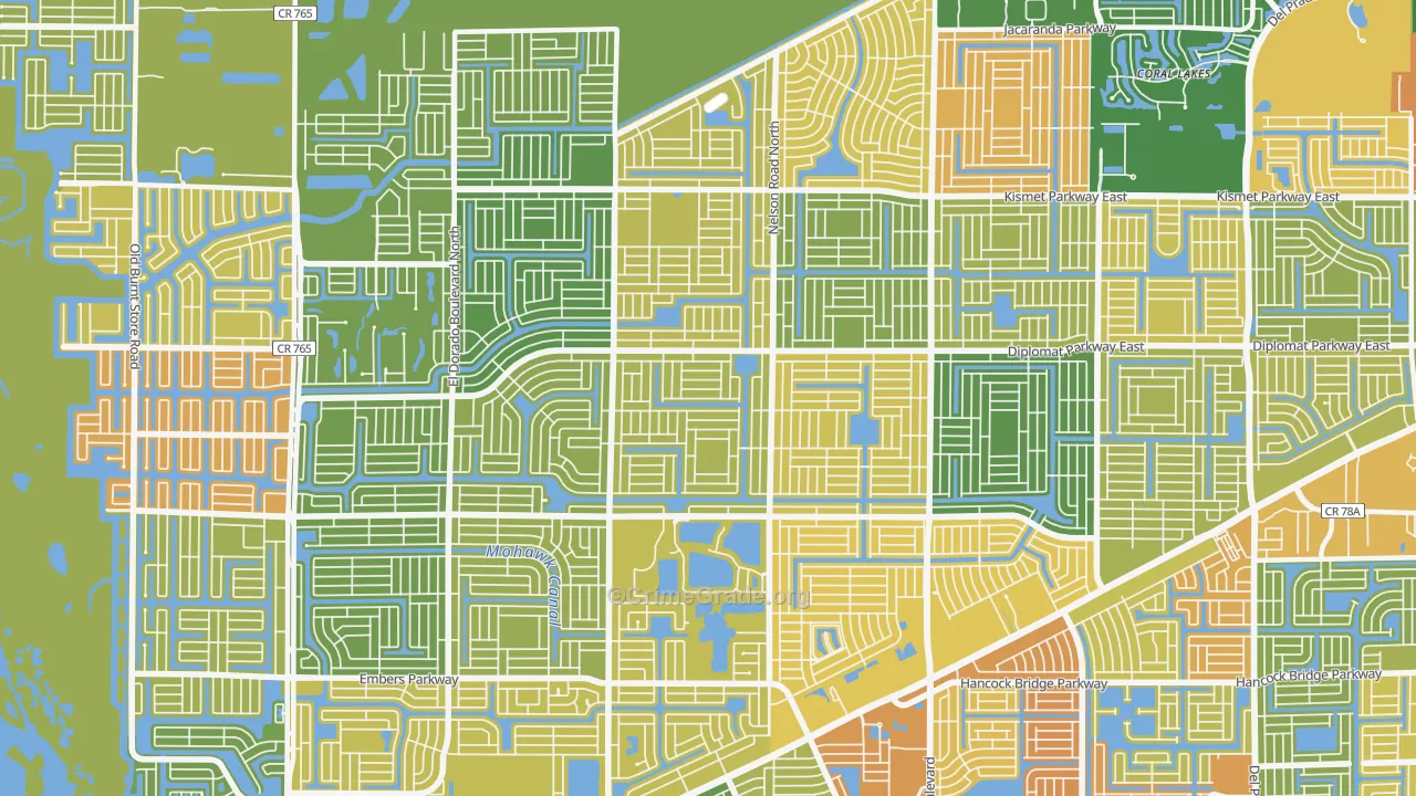 Mariner, Cape Coral, FL Map of Vandalism Rates