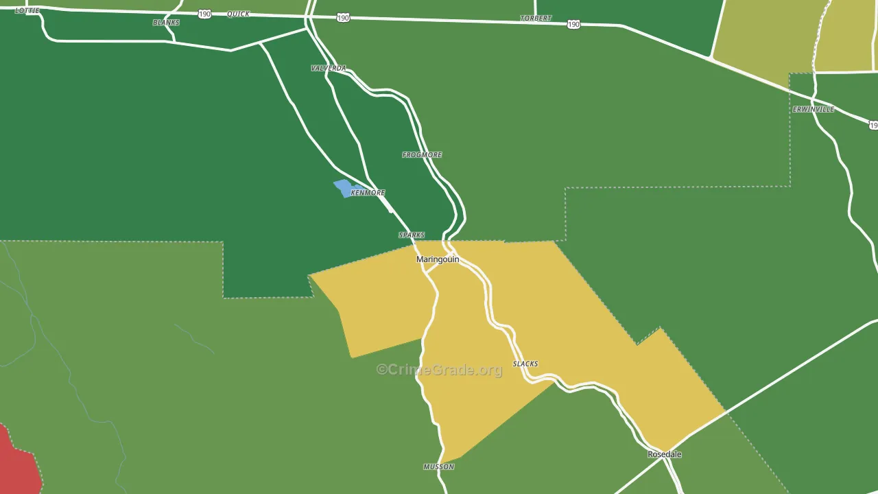 Maringouin, LA Map of Vandalism Rates