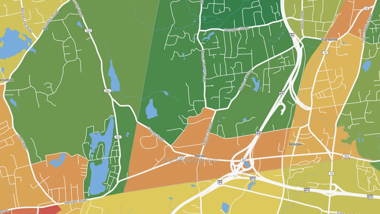 Marion, CT Map of Vandalism Rates