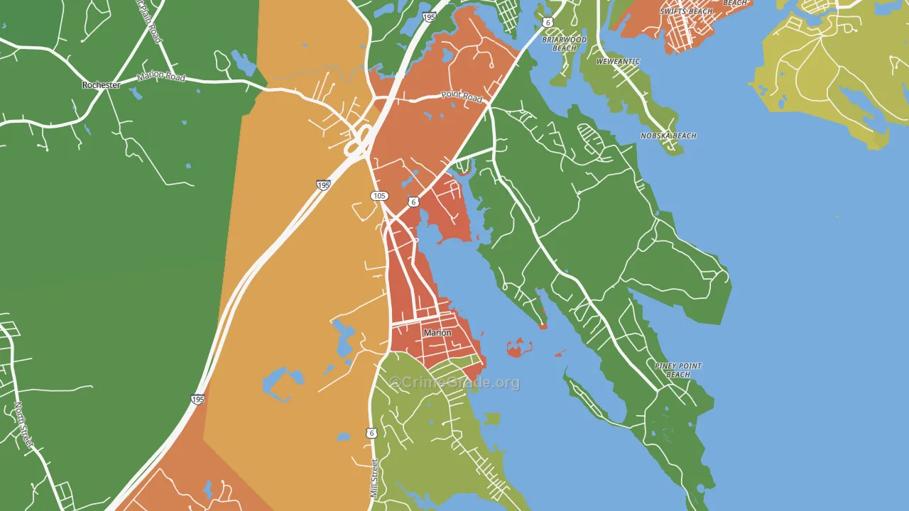 Marion, MA Map of Vandalism Rates