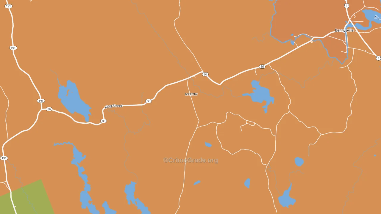 Marion, ME Map of Vandalism Rates
