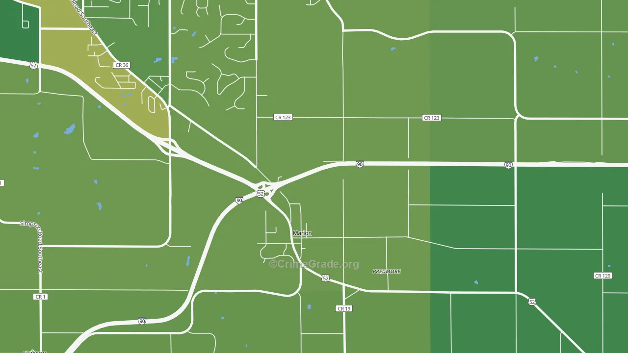 Marion, MN Map of Vandalism Rates