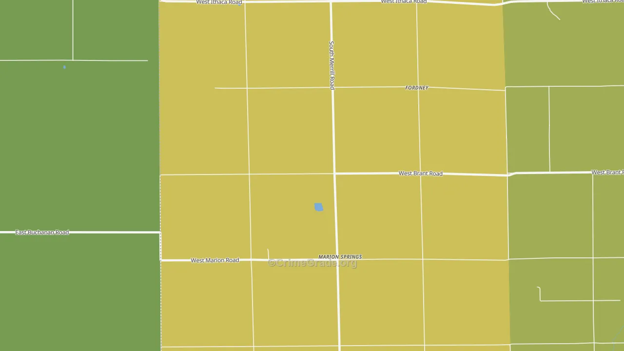 Marion Springs, MI Map of Vandalism Rates
